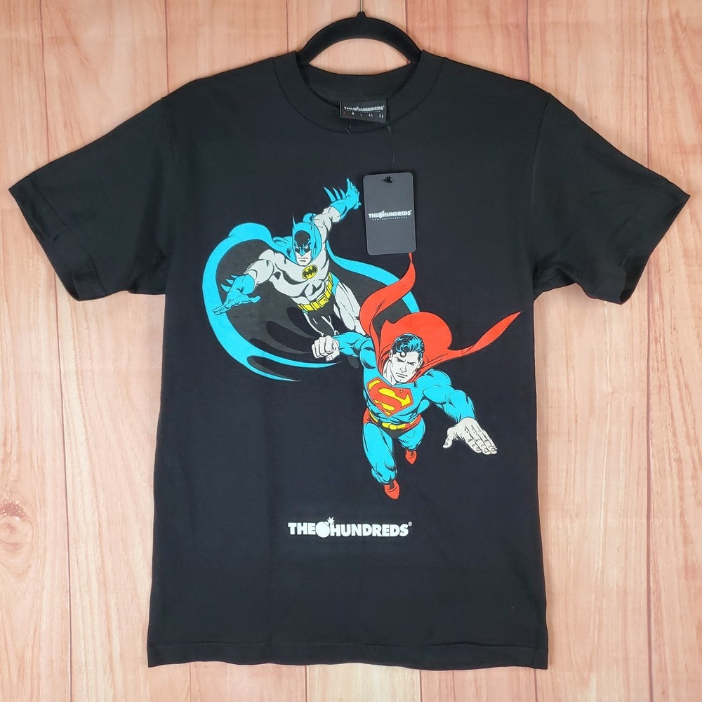 The Hundreds T Shirt Mens Small Black Graphic Print DC Comics Batman & Superman